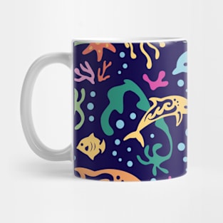 Dolphin Pattern - Tropical Underwater Pattern Mug